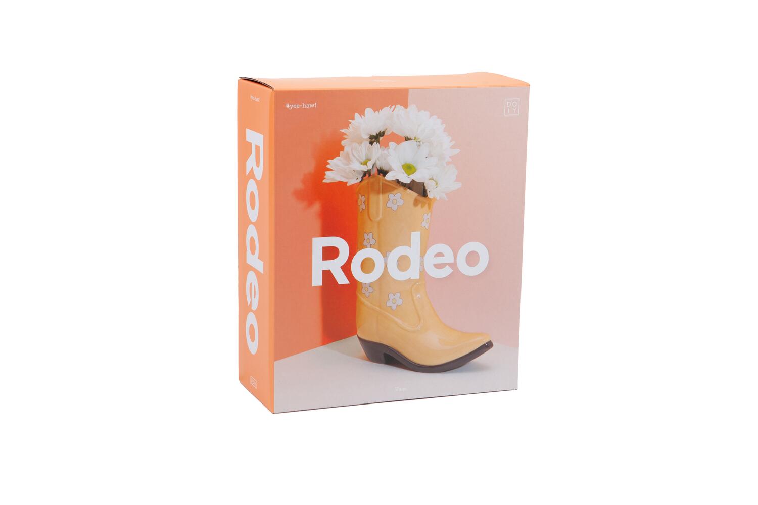 Rodeo Cowboy Boot vase, Gul - H23 cm.